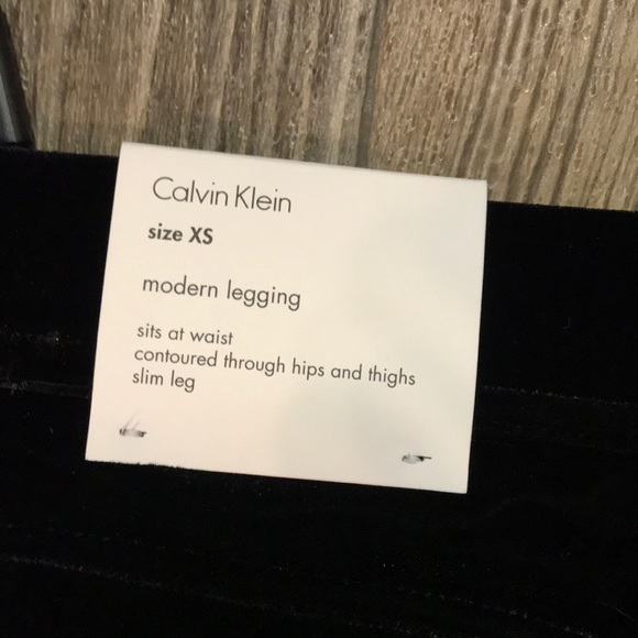 NWT CALVIN KLEIN X-SMALL MODERN VELVET LEGGING - Picture 6 of 7